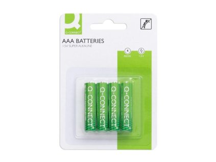 Alkalické baterie Q-Connect AAA, 1,5 V, LR03, 4 ks