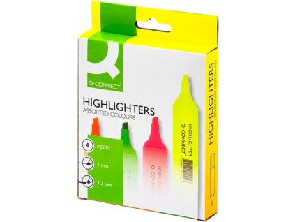 Zvýrazňovač Q-Connect Highlighters, sada 4 barev