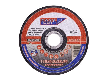 GRANDINETTI Kotouč řezný na nerez/ocel AX60S | 115x0,8x22,2 mm