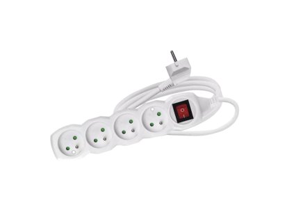 EMOS Prodlužovací kabel s vypínačem | bílý, 4 zásuvky, 230 V / 2 m