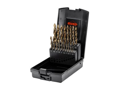 RUKO Sada vrtáků do kovu s břitem FLOWSTEP HSSE-Co5 | 1-10 mm, 19 dílů