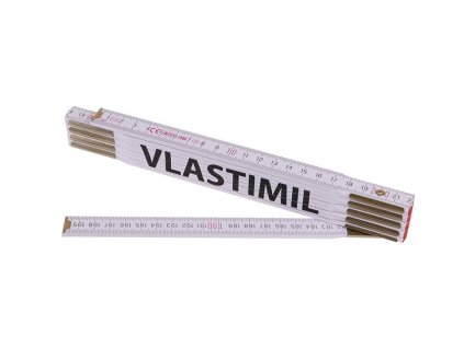 Metr skládací 2m VLASTIMIL (PROFI,bílý,dřevo)
