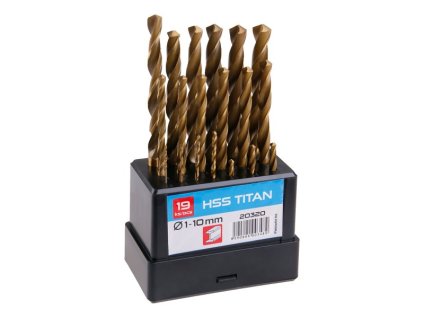 Sada vrtáků WESTBERG HSS TITAN 1-10mm (po 0.5mm) 19ks plast