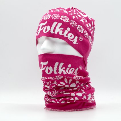 ciapka-folkies-vtaciky-funkcna-ciapka-ruzova-s-bielym-motivom
