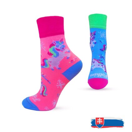1402 detske ponozky folkies jednorozec ruzova vpredu copy