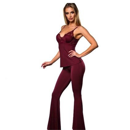 Dámske pyžamo bordové