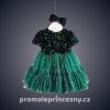 Velvet šaty s tylem smaragdové