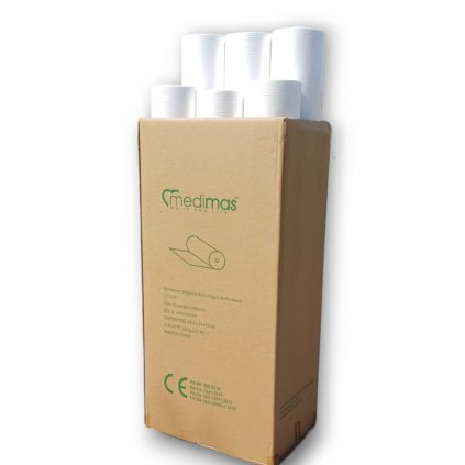 Jednorázové prostěradlo z netkané textilie v roli s perforací 90cm x 200m - bílé - 6roli - 1