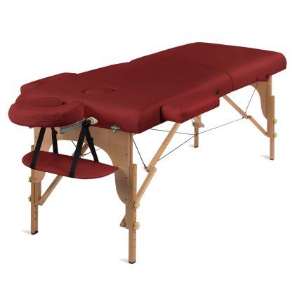 Masérské lehátko Medimas Prosport 2 DELUXE - vínové skládací dvouzónové dřevěné - 1