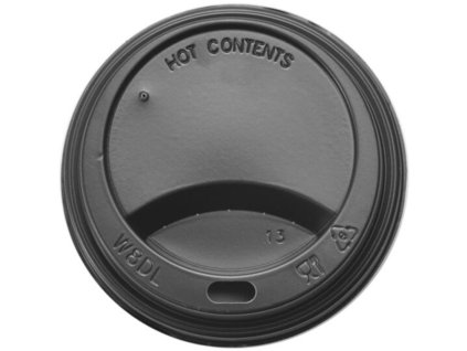 Víčka černá na papírové kelímky 200 ml a 300 ml sada 100 ks profil 2