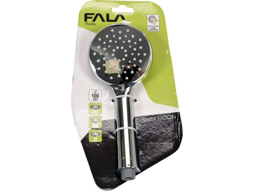 Sprchová hlavice SILVER MOON 100mm 3 funkce Fala TO-75636