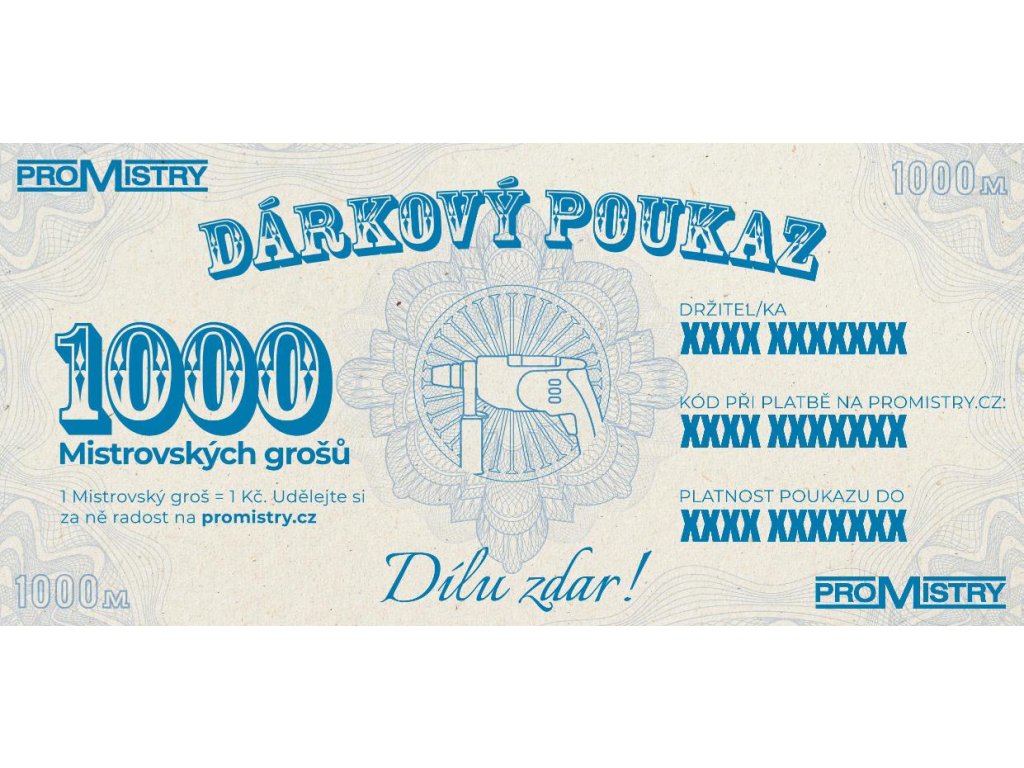 Dárkový poukaz Promistry.cz na 1000Kč