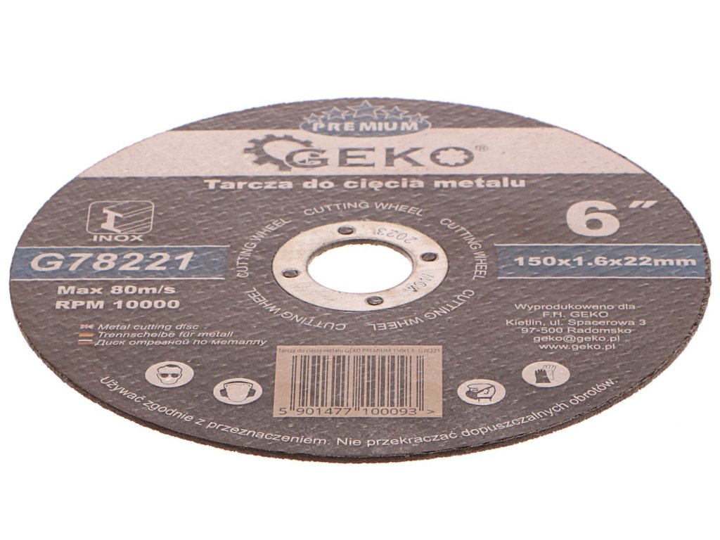 Kotouč řezný na kov, 150x1,6mm PREMIUM GEKO nářadí G78221