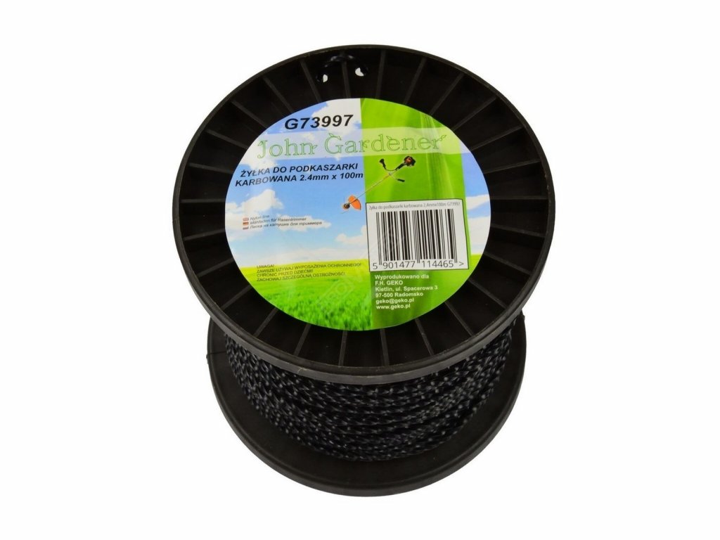 Struna do sekačky, 2,4mm, 100m, zvlněný profil, nylon GEKO nářadí G73997