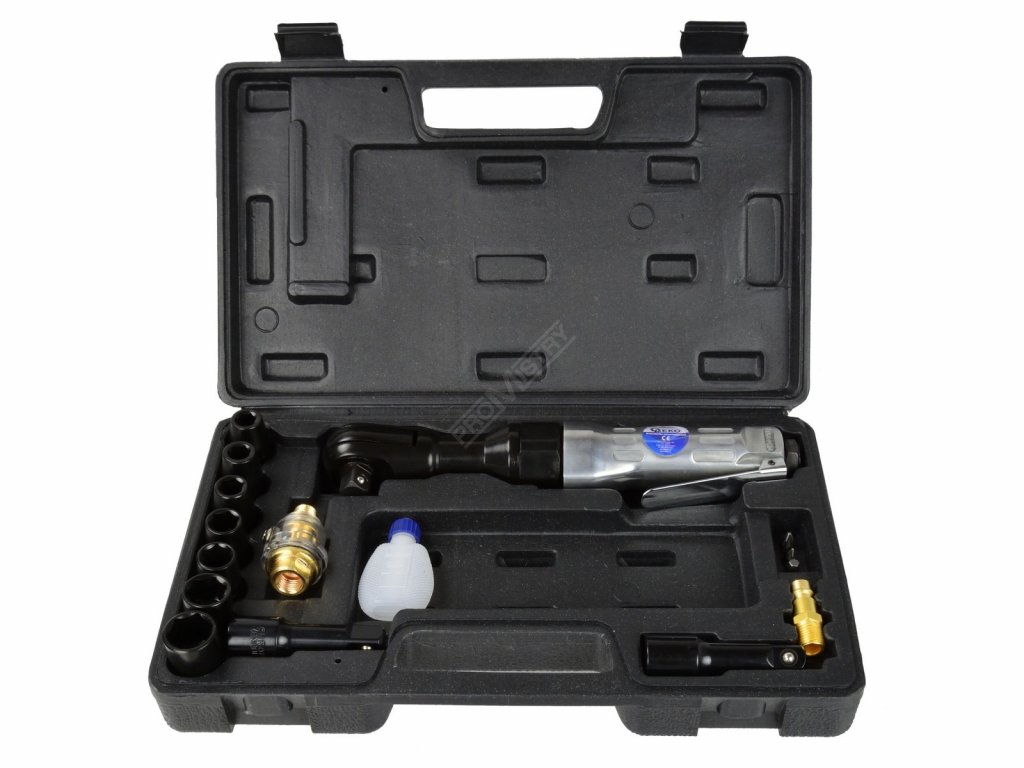 Pneumatická ráčna + nástavce 16 kusů, 1/2", 6,3 bar GEKO nářadí G00581 + Dárek, servis bez starostí v hodnotě 300Kč