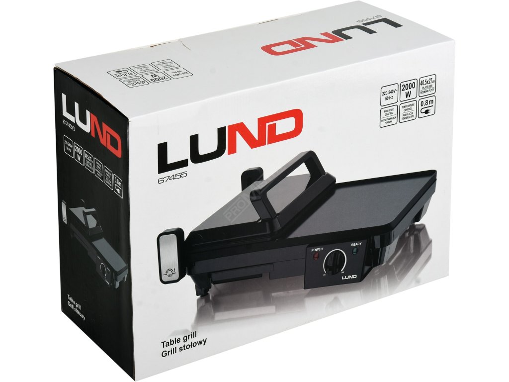 Kontaktní grill 2000W 2v1 LUND TO-67455 + Dárek, servis bez starostí v hodnotě 300Kč