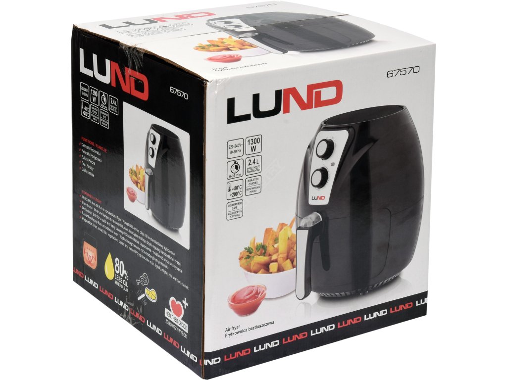 Horkovzdušná fritéza 2,4L 1300W LUND TO-67570 + Dárek, servis bez starostí v hodnotě 300Kč