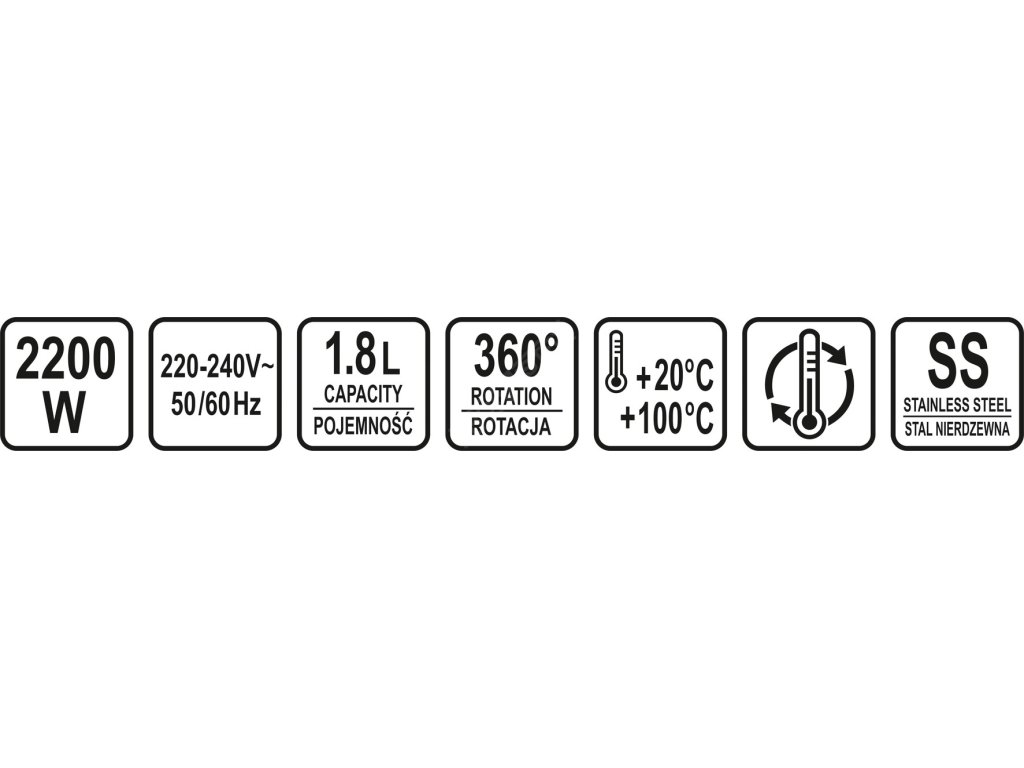 Varná konvice skleněná s nastavitelnou teplotou LED 1,8L LUND TO-68174 + Dárek, servis bez starostí v hodnotě 300Kč