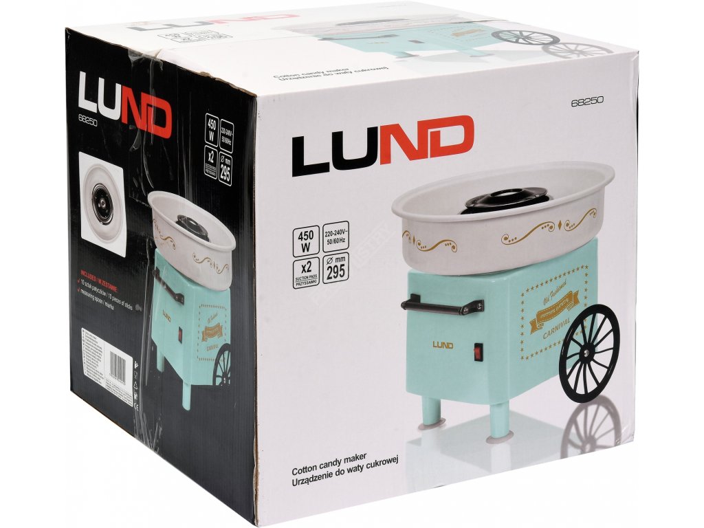 Stroj na cukrovou vatu - vozík 450W LUND TO-68250 + Dárek, servis bez starostí v hodnotě 300Kč