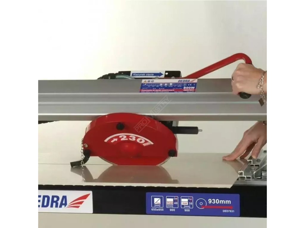 Elektrická řezačka na dlažbu a obklady 800 W, řez 930 mm - kotouč 230 x 25,4 mm DEDRA DED7831 + Dárek, servis bez starostí v hodnotě 300Kč