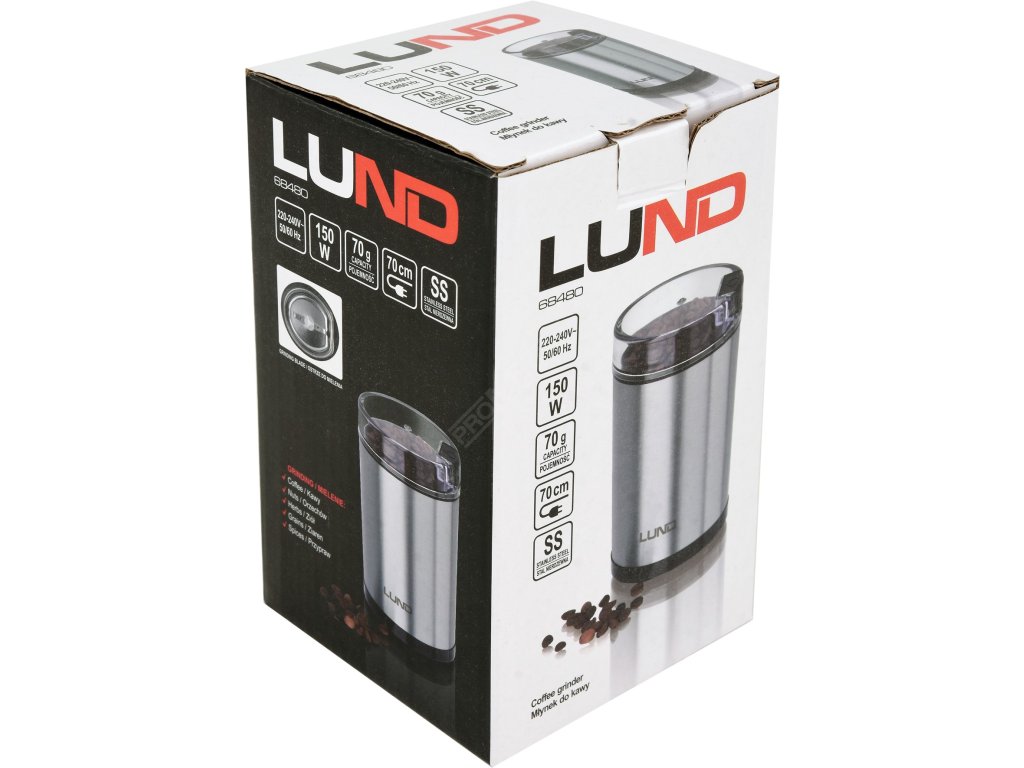 Mlýnek na kávu 150W Nerezová ocel LUND TO-68480