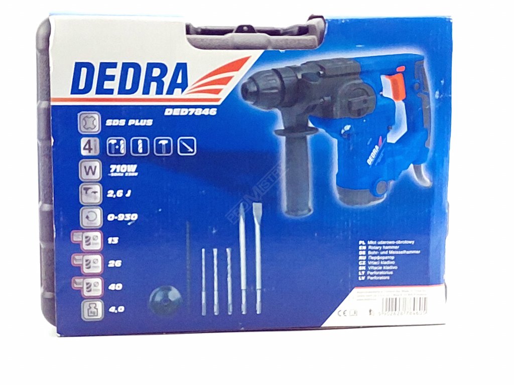 Vrtací kladivo SDS Plus 710 W DEDRA DED7846 + Dárek, servis bez starostí v hodnotě 300Kč