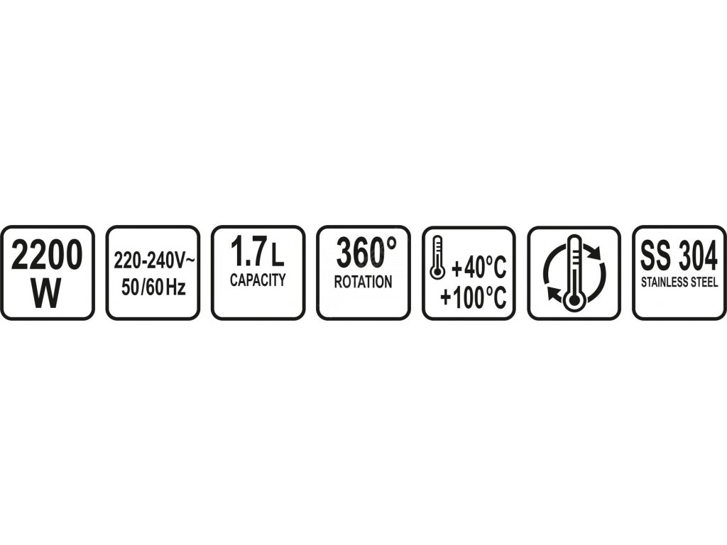 Varná konvice nerezová s nastavitelnou teplotou 1,7L LUND TO-68194 + Dárek, servis bez starostí v hodnotě 300Kč