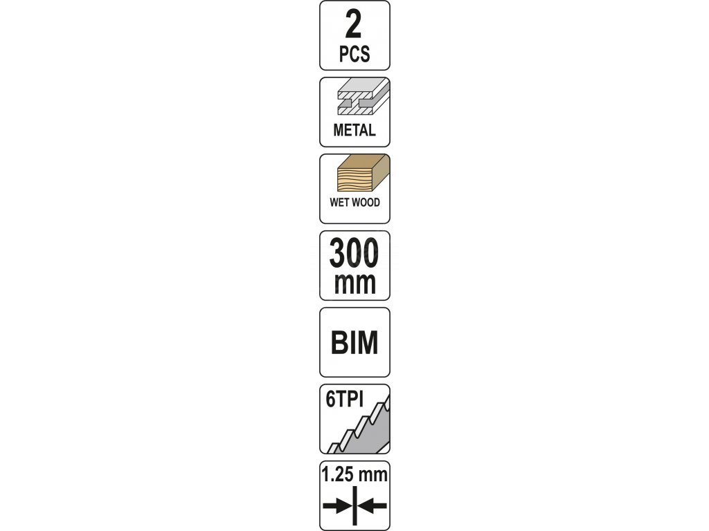 Pilové listy BIM 300MM 6TPI 2ks Yato YT-33935