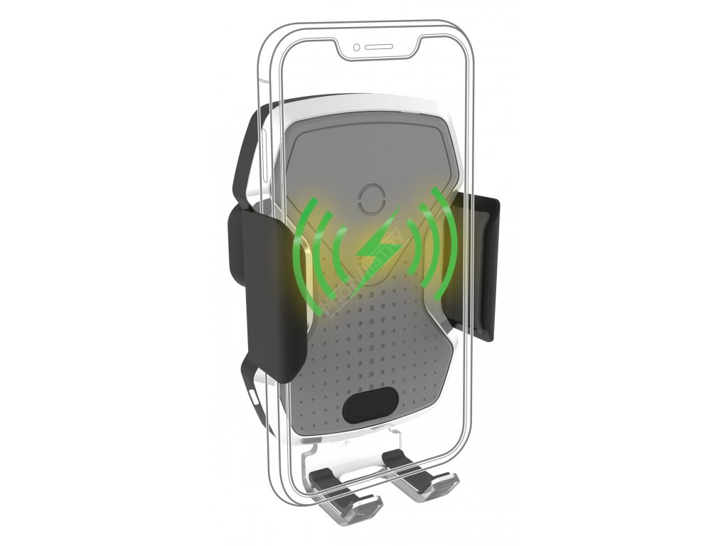 Držák telefonu LUKE-X bezdrátové nabíjení 10W silver Compass 06301 + Dárek, servis bez starostí v hodnotě 300Kč