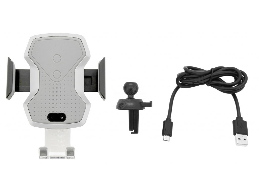 Držák telefonu LUKE-X bezdrátové nabíjení 10W silver Compass 06301 + Dárek, servis bez starostí v hodnotě 300Kč