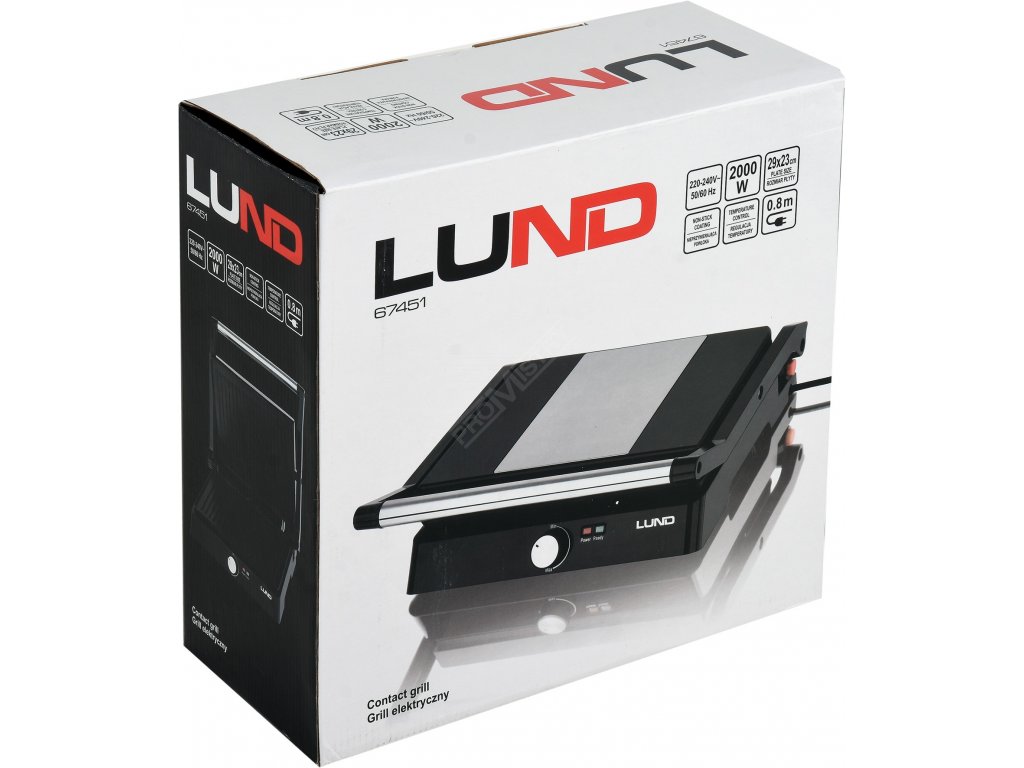 Kontaktní gril 2000 W 3 v 1 LUND TO-67451 + Dárek, servis bez starostí v hodnotě 300Kč
