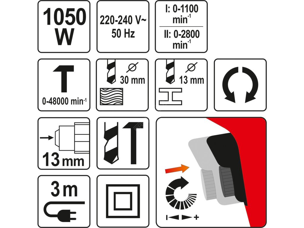 Vrtací kladivo 1050W Yato YT-82044 + Dárek, servis bez starostí v hodnotě 300Kč