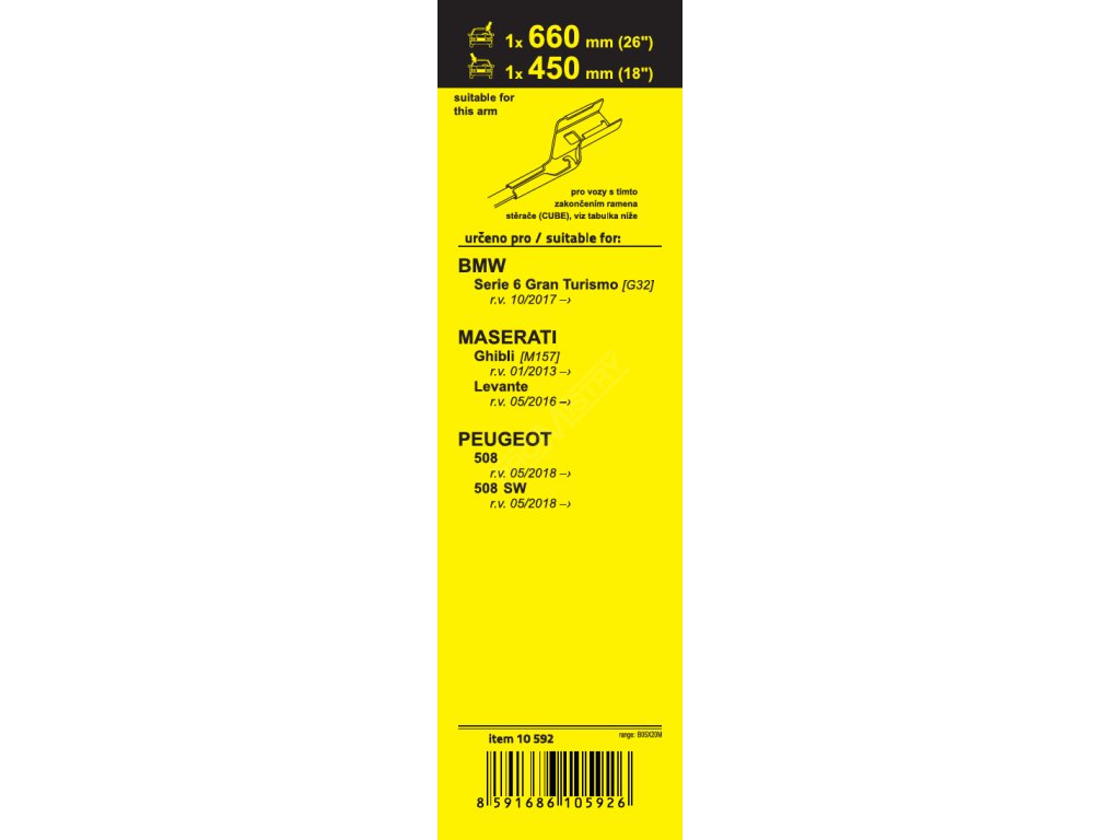 Stěrače FLAT SET (CUBE) 660+450mm Compass 10592