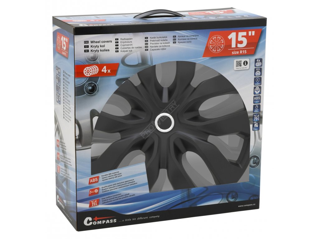 Kryty kol ARIZONA BLACK 15" (sada) Compass 32436 + Dárek, servis bez starostí v hodnotě 300Kč