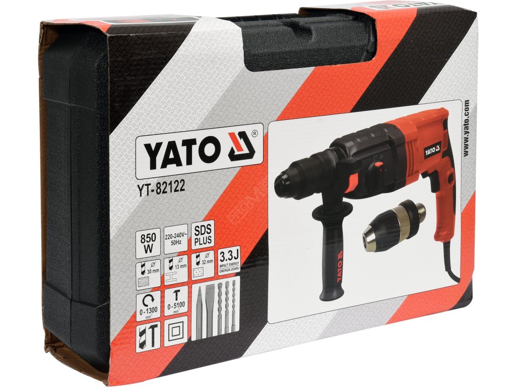 Vrtací kladivo SDS+ a 13 mm sklíčidlem 850W Yato YT-82122 + Dárek, servis bez starostí v hodnotě 300Kč