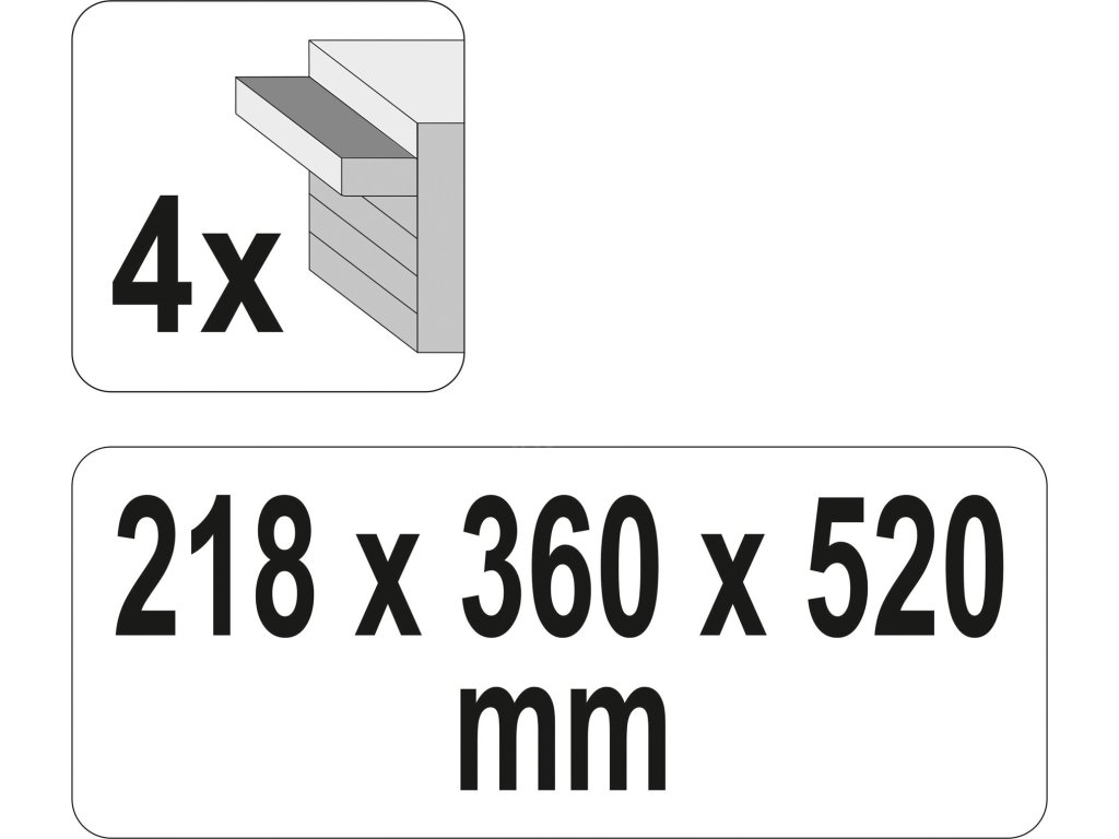 Skříňka na nářadí, 4x zásuvka Yato YT-08874 + Dárek, servis bez starostí v hodnotě 300Kč
