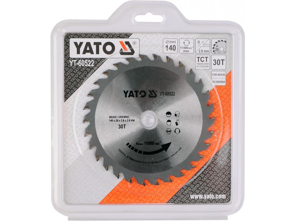 Kotouč na dřevo 140 x 20 mm 30z Yato YT-60522