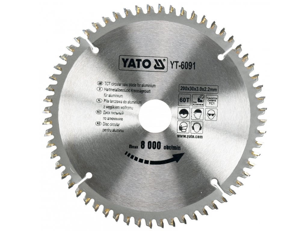 Kotouč na hliník 200 x 30 mm 60z Yato YT-6091 + Dárek, servis bez starostí v hodnotě 300Kč