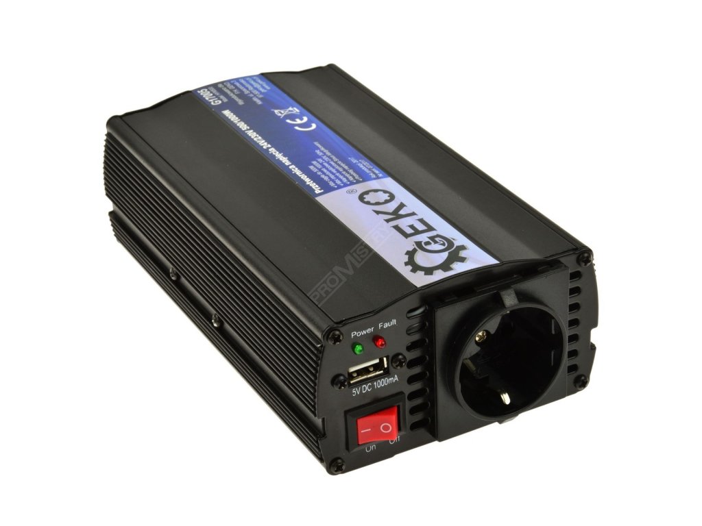 Měnič napětí 24V/230V, 500/1000W GEKO + Dárek, servis bez starostí v hodnotě 300Kč