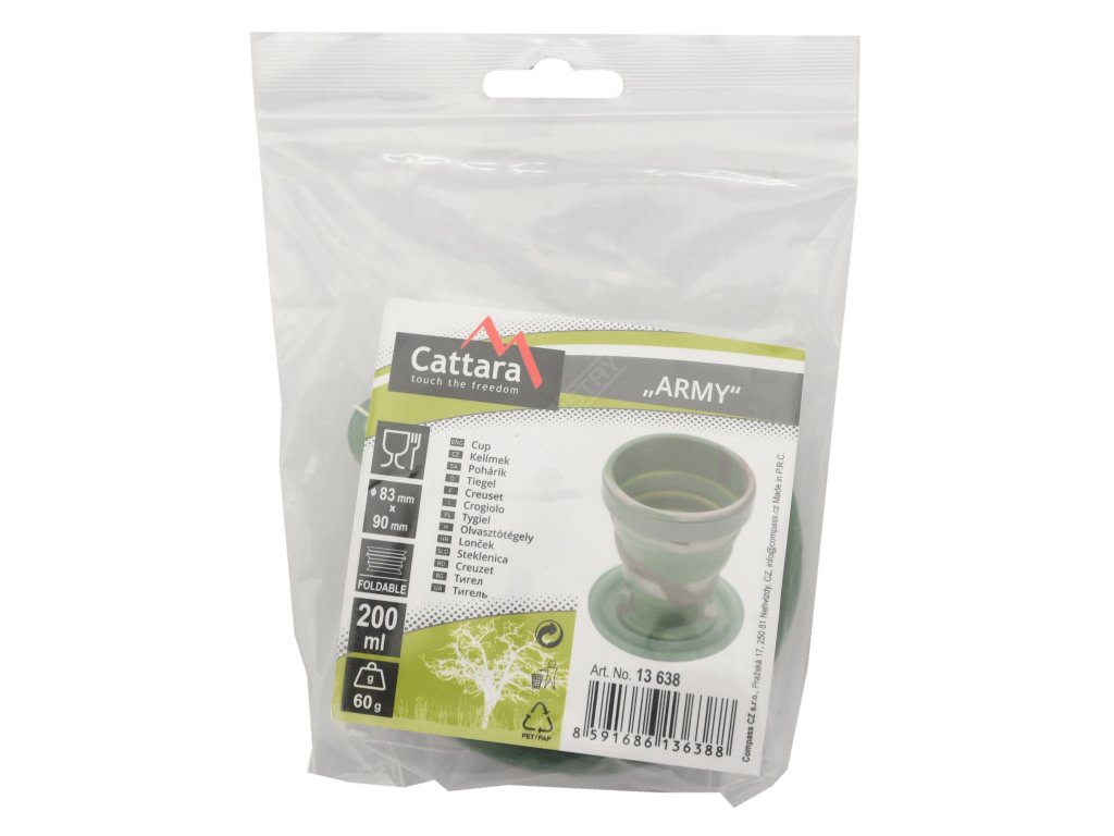 Silikonový skládací kelímek ARMY 200ml