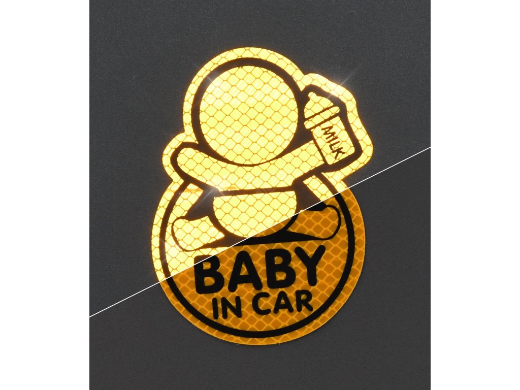 Dekor samolepící BABY IN CAR žlutý