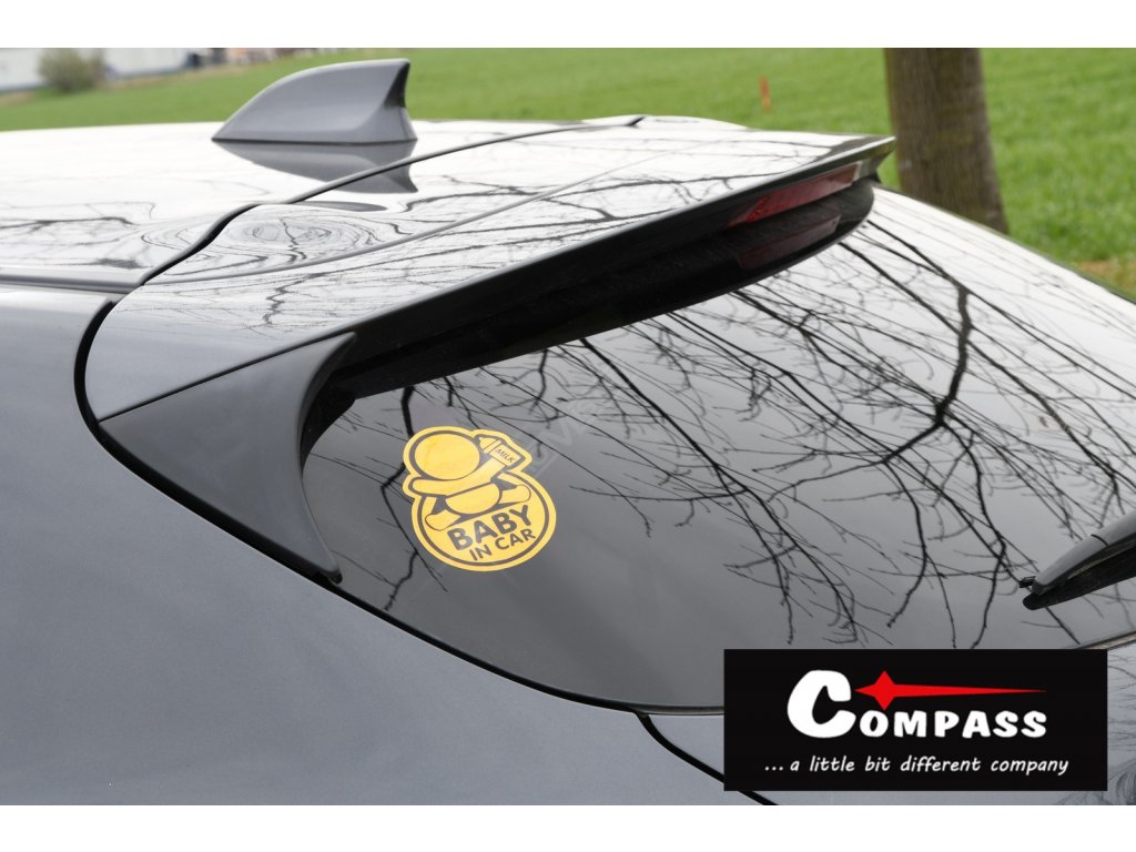 Dekor samolepící BABY IN CAR žlutý