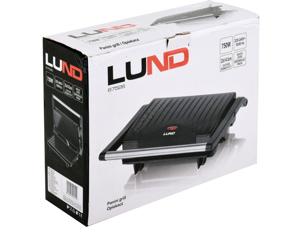 Gril na panini 750 W Lund TO-67526 + Dárek, servis bez starostí v hodnotě 300Kč