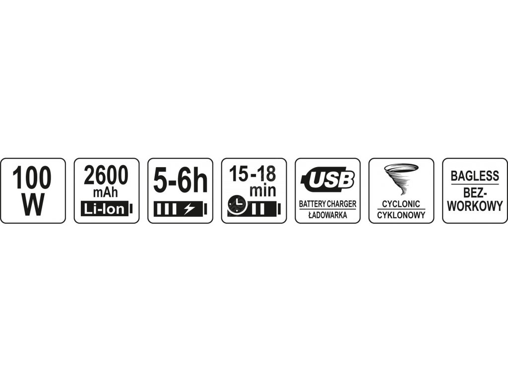 Akumulátorový vysavač 100W s HEPA filtrem Sthor TO-82970 + Dárek, servis bez starostí v hodnotě 300Kč