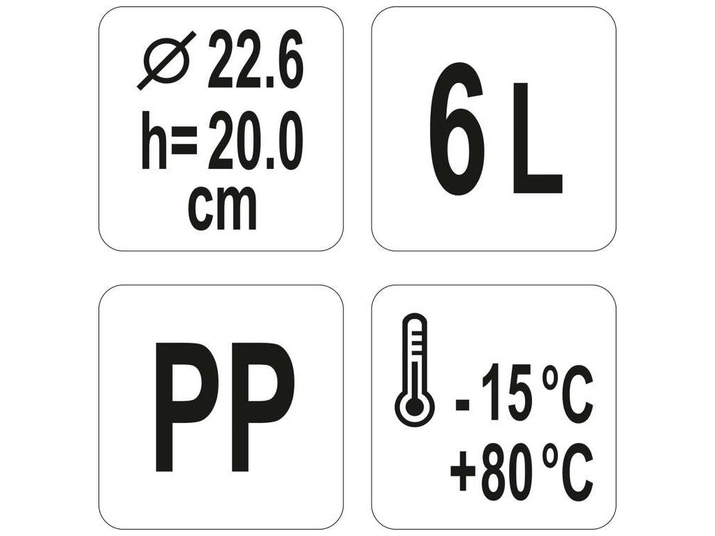 Kulatý kontejner na potraviny PP 6l Yato Gastro YG-00513
