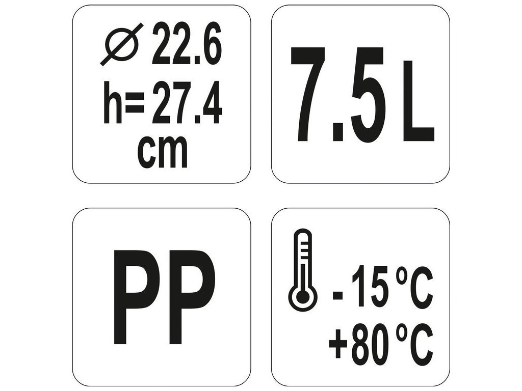 Kulatý kontejner na potraviny PP 7,5l Yato Gastro YG-00514