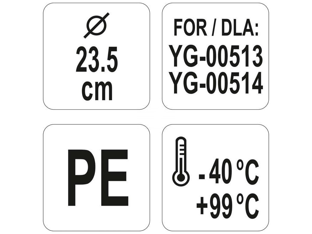 Víko na kontejner PE 23,5x1cm Yato Gastro YG-00520