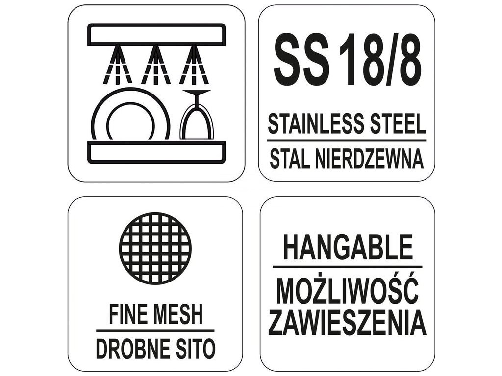 Naběračka síto 160mm 0,5x0,5mm Yato Gastro YG-00606