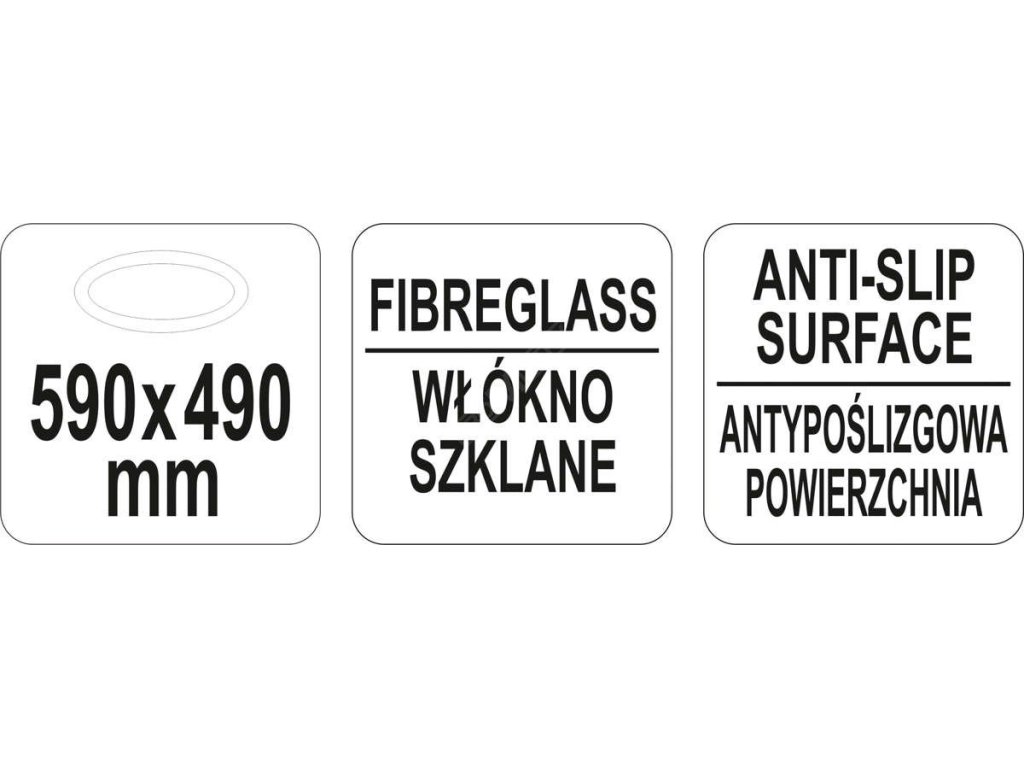 Tác číšnický ovál 590x490mm ANTI SLIP Yato Gastro YG-02084