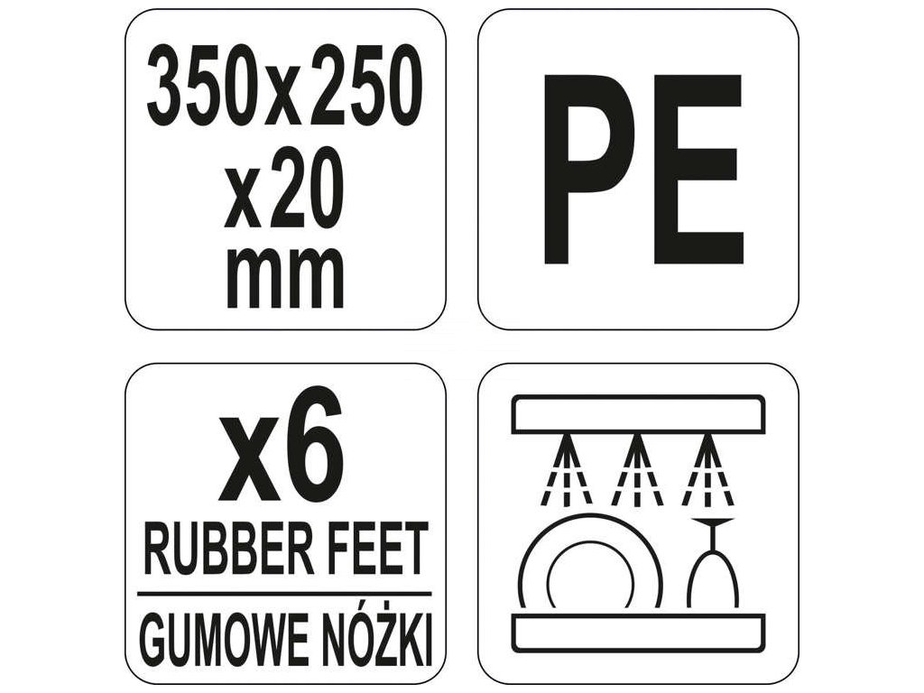 Krájecí deska 350x250x20 bílá Yato Gastro YG-02160
